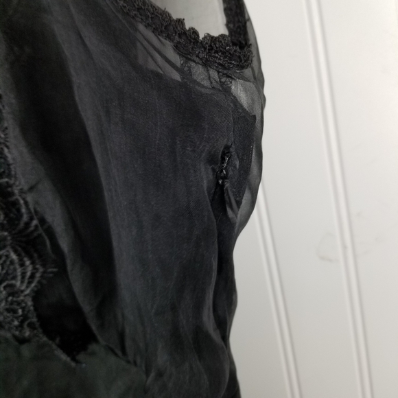 Eci NY Black Silk Lace Sheer Babydoll Size 6 Y2K Whimsigoth Romantic Coquette - Picture 9 of 13